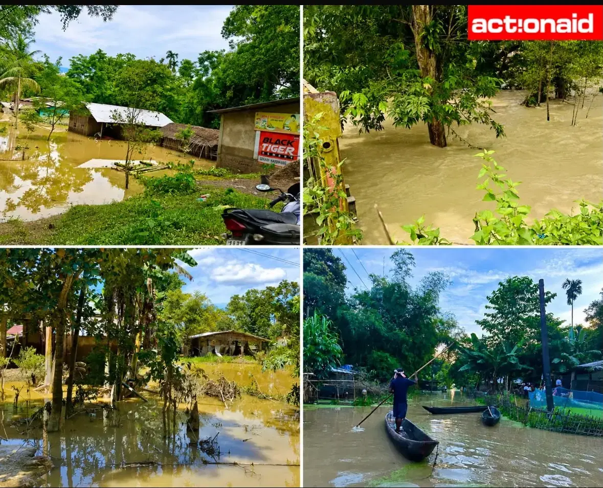 Assam flood scenes — ActionAid India 2024